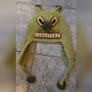 Periks Peruvian Trading Co kids green monster hat, virgin acrylic